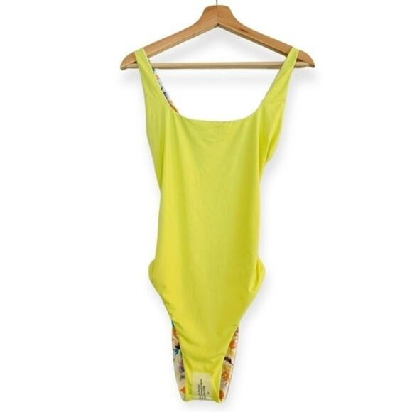 ROXY Retro Revo Reversible One Piece Open Back Tropical Swimsuit Size XL NEW - Picture 4 of 8